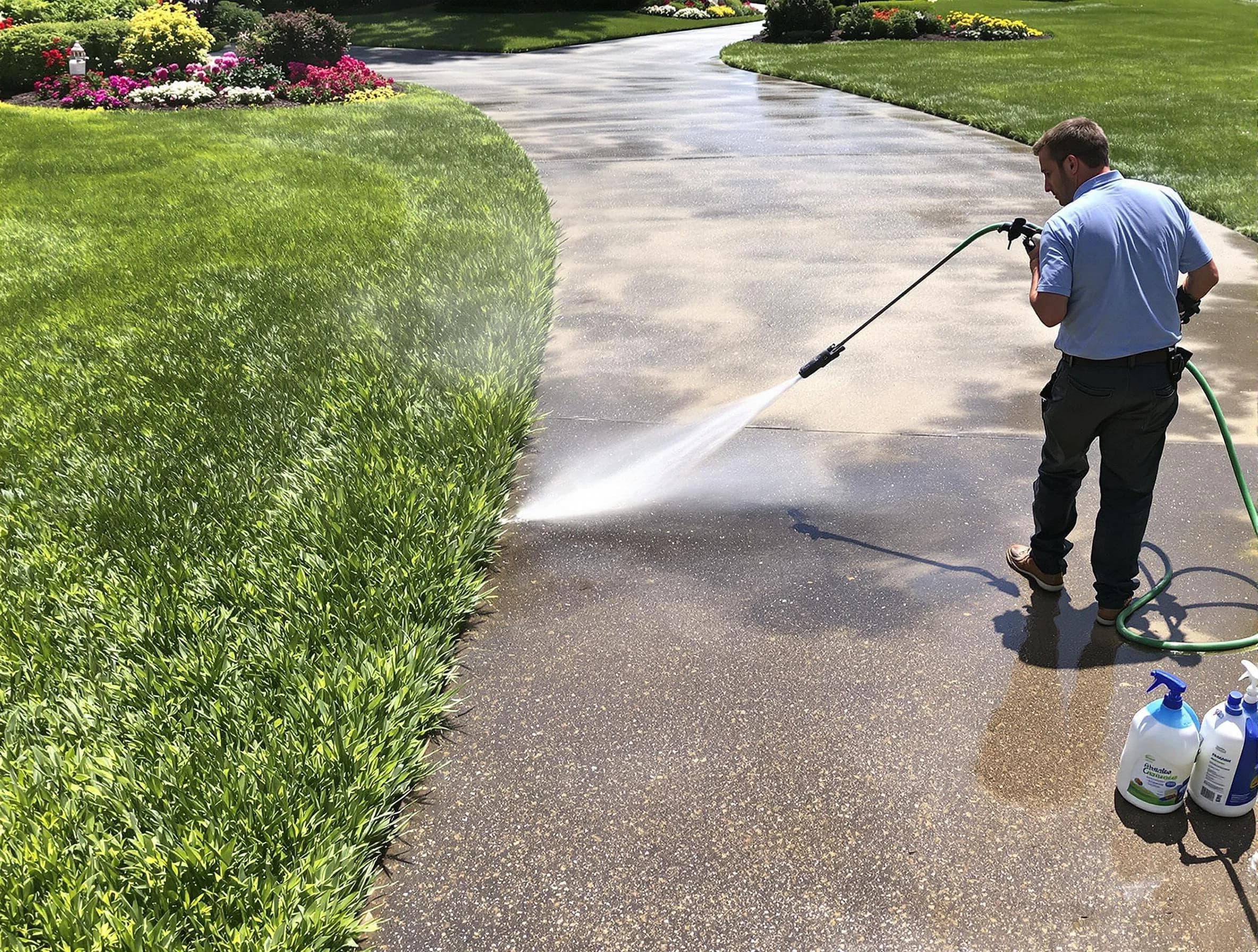 Before and after pressure washing by North Royalton Power Washing in North Royalton