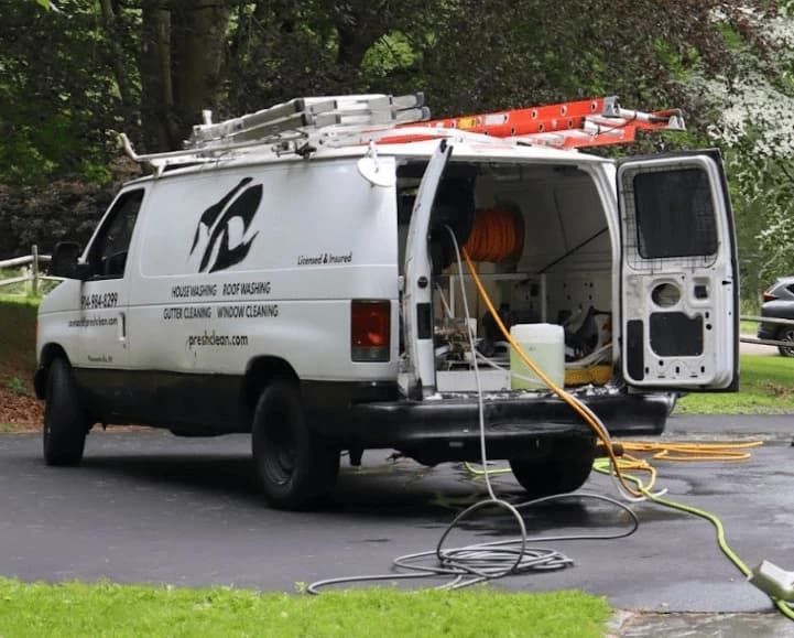 North Royalton Power Washing professionals cleaning commercial fleet in North Royalton